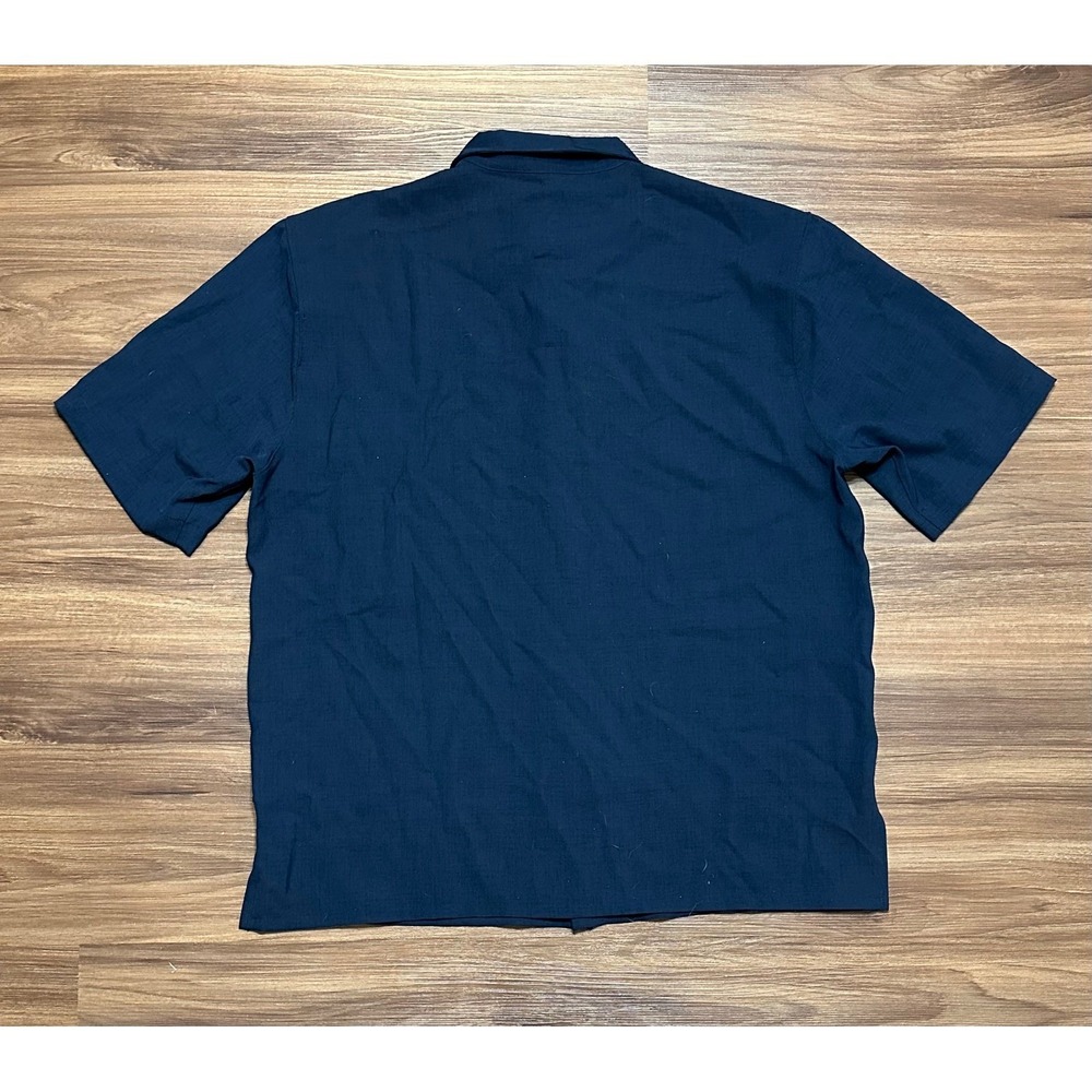 Lululemon Men's Airing Easy Camp Collar SS Button Up Shirt Navy Blue Sz L - Picture 7 of 7